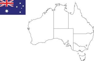 kaart en vlag van australië vector