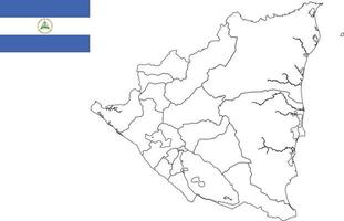 kaart en vlag van nicaragua vector