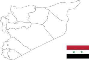 kaart en vlag van syrië vector