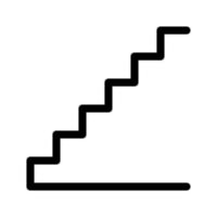 oplopend raster ladder lijn stijlicoon, bewerkbare lijn. platte vector pictogram