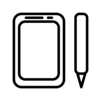 smartphone en pen lijn stijlicoon, bewerkbare lijnen. kan worden gebruikt voor logogebruik. plat vectorpictogram voor elk doel vector