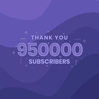 bedankt 950000 abonnees 950k abonnees viering. vector