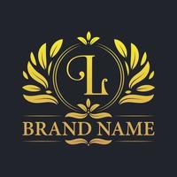 vintage luxe gouden l letter logo ontwerp. vector