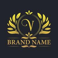 vintage luxe gouden v brief logo ontwerp. vector