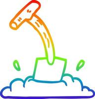 regenbooggradiënt lijntekening cartoon spade vector