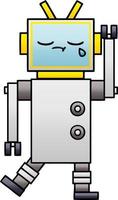 gradiënt gearceerde cartoon huilende robot vector