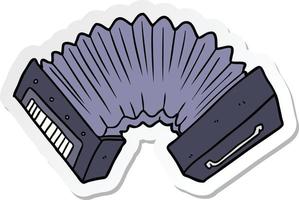 sticker van een cartoon-accordeon vector