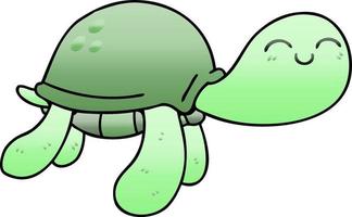 eigenzinnige cartoonschildpad met kleurovergang vector