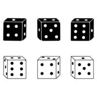 dobbelstenen, kubussen, vector illustratie overzicht pictogram geïsoleerd op een witte achtergrond