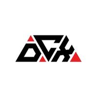 dcx driehoek brief logo ontwerp met driehoekige vorm. dcx driehoek logo ontwerp monogram. dcx driehoek vector logo sjabloon met rode kleur. dcx driehoekig logo eenvoudig, elegant en luxueus logo. dcx