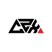 czx driehoek brief logo ontwerp met driehoekige vorm. czx driehoek logo ontwerp monogram. czx driehoek vector logo sjabloon met rode kleur. czx driehoekig logo eenvoudig, elegant en luxueus logo. czx