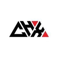 chx driehoek brief logo ontwerp met driehoekige vorm. chx driehoek logo ontwerp monogram. chx driehoek vector logo sjabloon met rode kleur. chx driehoekig logo eenvoudig, elegant en luxueus logo. chx