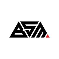 bsm driehoek brief logo ontwerp met driehoekige vorm. bsm driehoek logo ontwerp monogram. bsm driehoek vector logo sjabloon met rode kleur. bsm driehoekig logo eenvoudig, elegant en luxueus logo. bsm