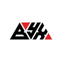byx driehoek brief logo ontwerp met driehoekige vorm. byx driehoek logo ontwerp monogram. byx driehoek vector logo sjabloon met rode kleur. byx driehoekig logo eenvoudig, elegant en luxueus logo. doorx
