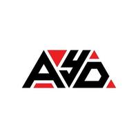 ayd driehoek brief logo ontwerp met driehoekige vorm. ayd driehoek logo ontwerp monogram. ayd driehoek vector logo sjabloon met rode kleur. ayd driehoekig logo eenvoudig, elegant en luxueus logo. ayd