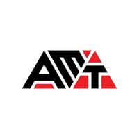 amt driehoek brief logo ontwerp met driehoekige vorm. amt driehoek logo ontwerp monogram. amt driehoek vector logo sjabloon met rode kleur. amt driehoekig logo eenvoudig, elegant en luxueus logo. amt