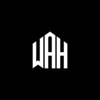 wah brief logo ontwerp op zwarte achtergrond. wah creatieve initialen brief logo concept. wah letterontwerp. vector
