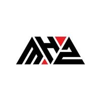 mhz driehoek brief logo ontwerp met driehoekige vorm. mhz driehoek logo ontwerp monogram. mhz driehoek vector logo sjabloon met rode kleur. mhz driehoekig logo eenvoudig, elegant en luxueus logo. mhz