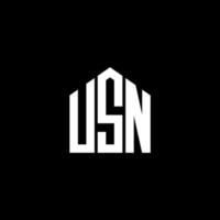 usn brief logo ontwerp op zwarte achtergrond. usn creatieve initialen brief logo concept. usn brief ontwerp. vector