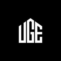 uge brief logo ontwerp op zwarte achtergrond. uge creatieve initialen brief logo concept. uge brief ontwerp. vector