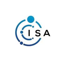 ISA brief technologie logo ontwerp op witte achtergrond. isa creatieve initialen letter it logo concept. isa-briefontwerp. vector