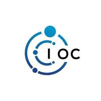 ioc brief technologie logo ontwerp op witte achtergrond. ioc creatieve initialen letter it logo concept. ioc brief ontwerp. vector