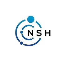 nsh brief technologie logo ontwerp op witte achtergrond. nsh creatieve initialen letter it logo concept. nsh-briefontwerp. vector