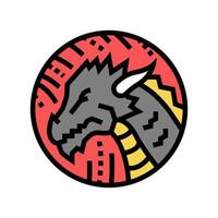 draak chinese horoscoop dierlijke kleur pictogram vectorillustratie vector