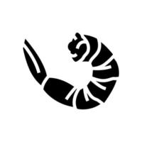 garnalen zeevruchten glyph pictogram vectorillustratie vector