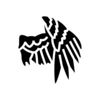 vleugel vogel glyph pictogram vectorillustratie vector