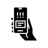 waarschuwing fout smartphone app glyph pictogram vectorillustratie vector