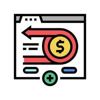 geld terug kleur pictogram vectorillustratie vector