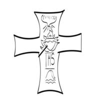 christelijke kunst. hand getekend religieus element. vector