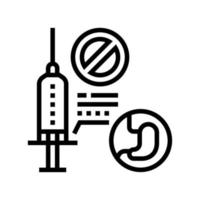 bijwerking op anesthesie lijn pictogram vectorillustratie vector