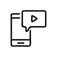 YouTube kijken op telefoon pictogram vector overzicht illustratie