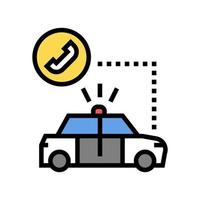 politie auto kleur pictogram vector geïsoleerde illustratie