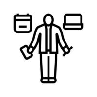 persoonlijke assistent lijn pictogram vectorillustratie vector