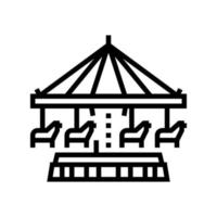 carrousel pretpark lijn pictogram vectorillustratie vector