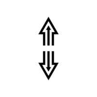 pijl scroll glyph pictogram vectorillustratie vector