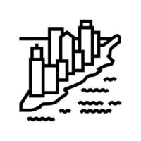 manhattan new york lijn pictogram vectorillustratie vector