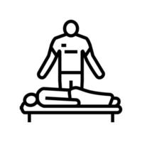 massagetherapeut lijn pictogram vectorillustratie vector