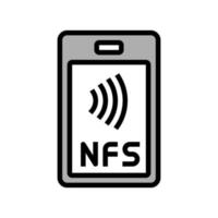 NFC contactloze kleur pictogram vectorillustratie vector