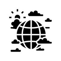 wereldwijde klimaat glyph pictogram vectorillustratie vector