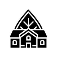 kas gebouw glyph pictogram vectorillustratie vector