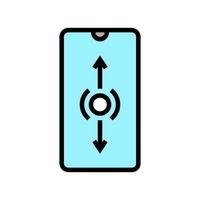 mobiele scroll kleur pictogram vectorillustratie vector