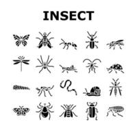 insecten, spinnen en insecten dieren in het wild pictogrammen instellen vector