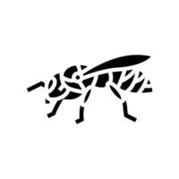 bijen insect glyph pictogram vectorillustratie vector