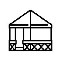 tent tuin lijn pictogram vectorillustratie vector