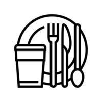 servies plastic lijn pictogram vectorillustratie vector