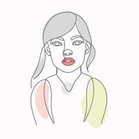 abstracte schoonheid vrouw gezicht en lichaam tekening elegante lijn kunst stijl illustratie vector